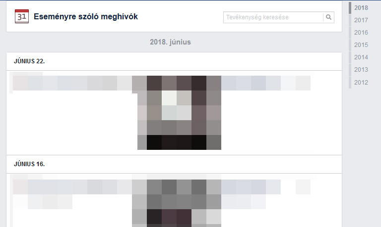 Facebook események