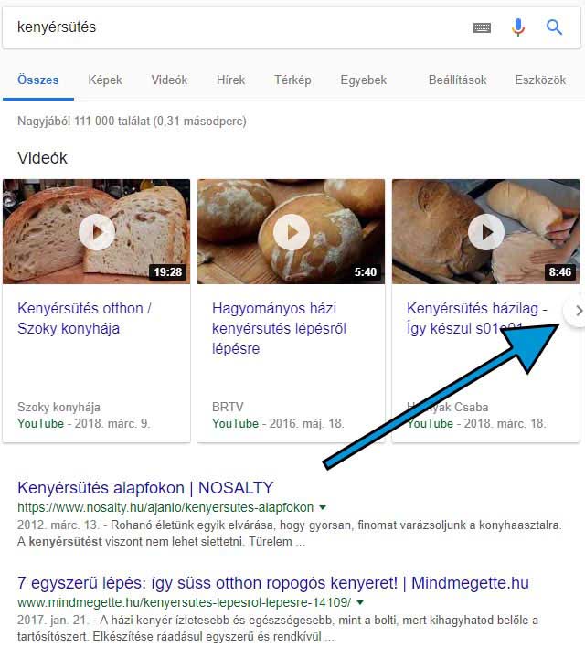 YouTube videók a Google találatok között