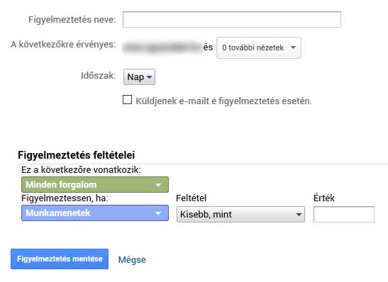 Egyéni figyelmeztetések beállítása a Google Analyticsben