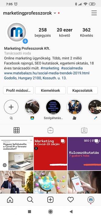 Instagram marketing tippek: A bio kitöltése